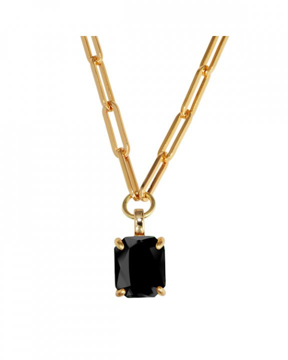 OCTA SG BLACK NECKLACE GOLD in der Gruppe Halsketten / Goldhalsketten bei SCANDINAVIAN JEWELRY DESIGN (470103)