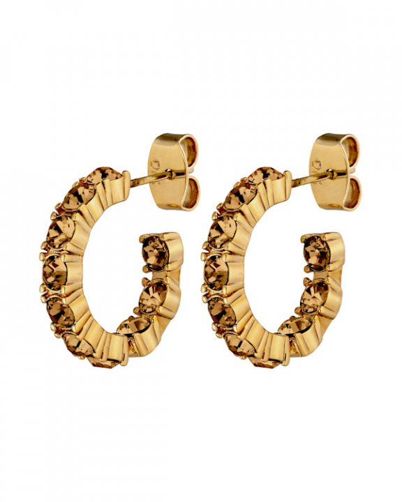 RAQUEL SG BROWN EARRINGS GOLD in der Gruppe Ohrringe / Goldohrringe bei SCANDINAVIAN JEWELRY DESIGN (470111)