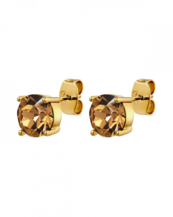 DAZE SG BROWN EARRINGS GOLD in der Gruppe Ohrringe / Goldohrringe bei SCANDINAVIAN JEWELRY DESIGN (470129)