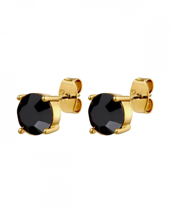 DAZE SG BLACK EARRINGS GOLD in der Gruppe Ohrringe / Goldohrringe bei SCANDINAVIAN JEWELRY DESIGN (470132)