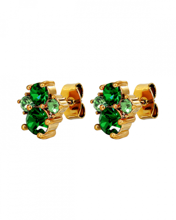 BILLIS SG GREEN MIX EARRINGS GOLD in der Gruppe Ohrringe / Goldohrringe bei SCANDINAVIAN JEWELRY DESIGN (470138)