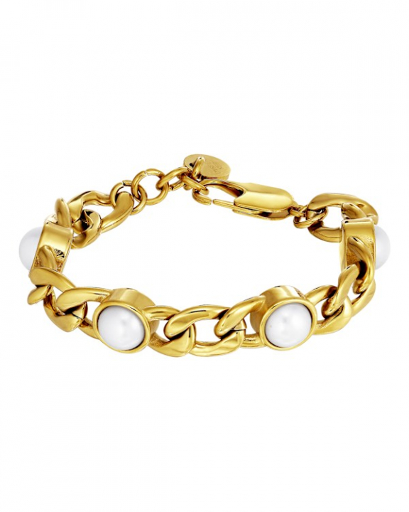 ARIANE SG WHITE PEARL BRACELET GOLD in der Gruppe Armbänder / Goldarmbänder bei SCANDINAVIAN JEWELRY DESIGN (470157)