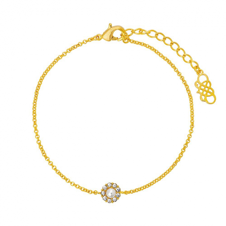 Petite Miss Sofia pearl Armbänder - Crystal (Gold) in der Gruppe Armbänder / Goldarmbänder bei SCANDINAVIAN JEWELRY DESIGN (50962)