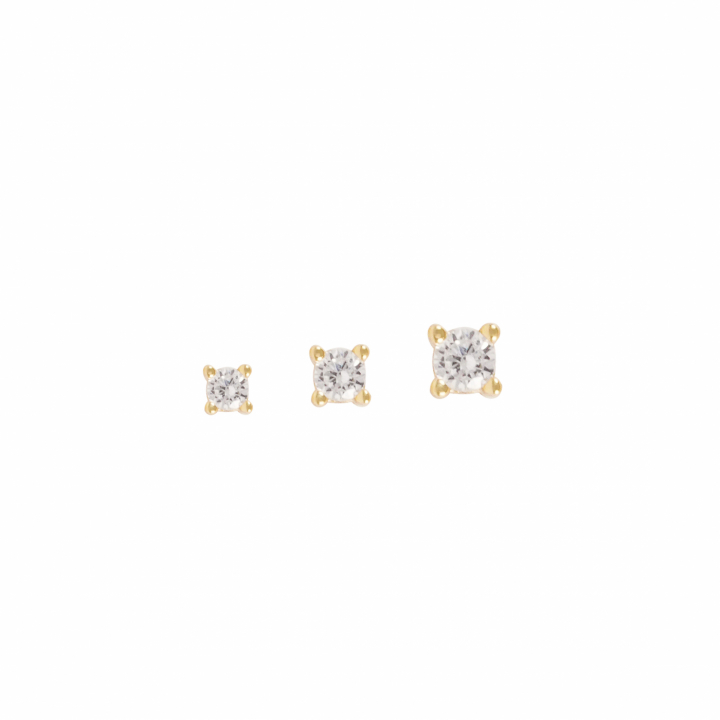 Siri mini Earring set Gold in der Gruppe Ohrringe / Goldohrringe bei SCANDINAVIAN JEWELRY DESIGN (732-6400-251)