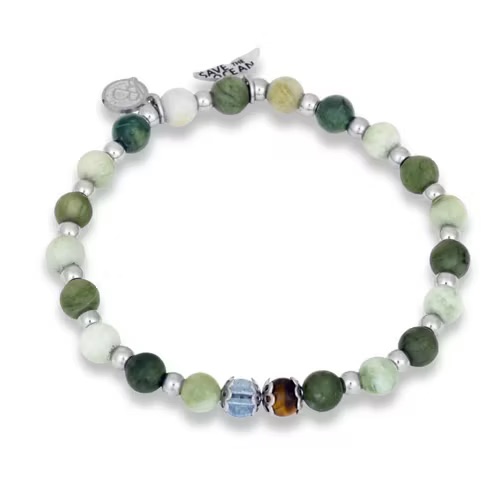 Bracelet Save The Ocean Green in der Gruppe Armbänder / Silberarmbänder bei SCANDINAVIAN JEWELRY DESIGN (8474-)