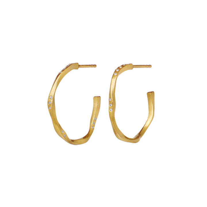 Echo Medium Ohrring Gold in der Gruppe Ohrringe / Goldohrringe bei SCANDINAVIAN JEWELRY DESIGN (9862A)