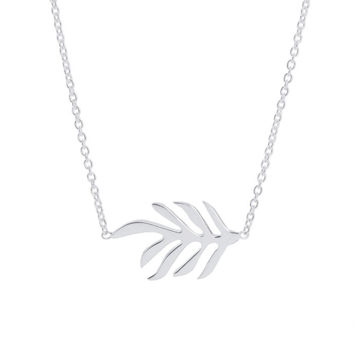 Autumn Leaf single necklace Silver in der Gruppe Halsketten / Silberhalsketten bei SCANDINAVIAN JEWELRY DESIGN (ALF-N1M451-S)