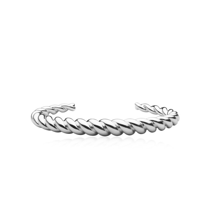 Twisted Cuff (Silber) in der Gruppe Armbänder / Armreifen bei SCANDINAVIAN JEWELRY DESIGN (B2105RHB0-OS)