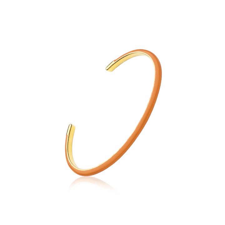 Enamel cuff orange (gold) in der Gruppe Armbänder / Armreifen bei SCANDINAVIAN JEWELRY DESIGN (B2205GPEO-OS)