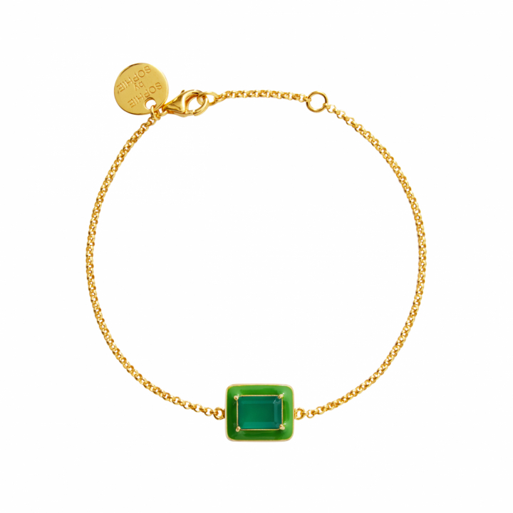 Iris Armbänder green onyx in der Gruppe Armbänder / Goldarmbänder bei SCANDINAVIAN JEWELRY DESIGN (B2251GEGO-OS)