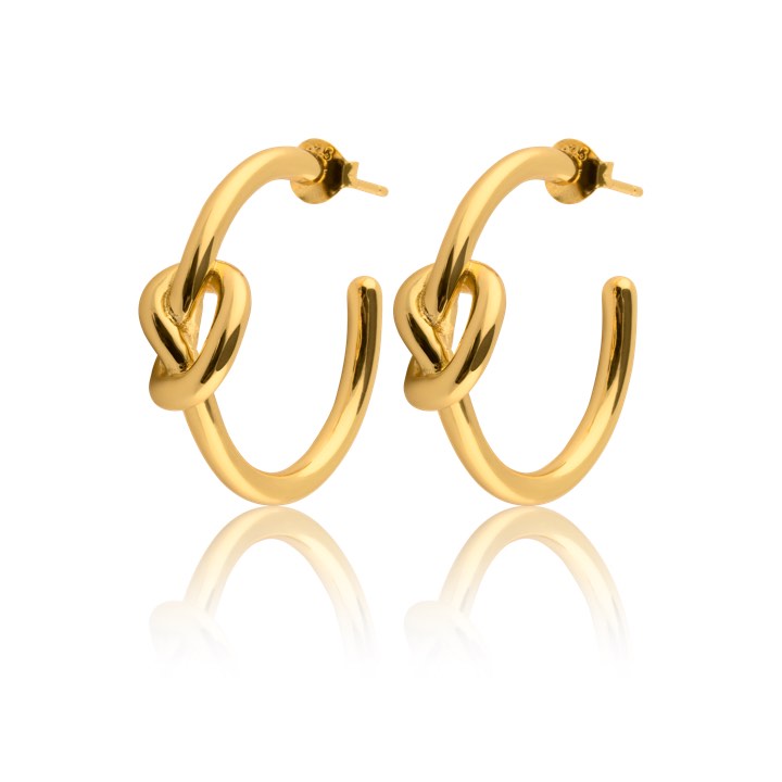 Knot Hoops Ohrring (Gold) in der Gruppe Ohrringe / Goldohrringe bei SCANDINAVIAN JEWELRY DESIGN (E1720GPS0-OS)