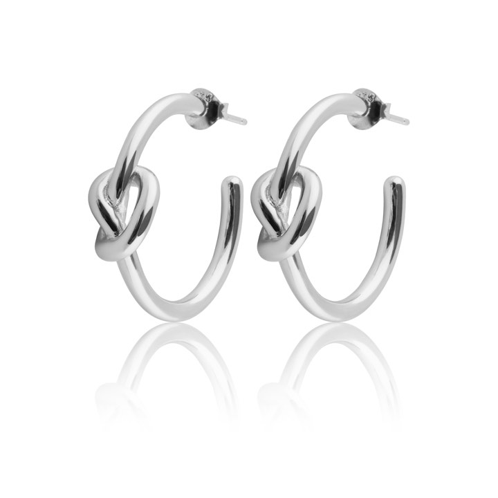 Knot Hoops Ohrring (Silber) in der Gruppe Ohrringe / Silberohrringe  bei SCANDINAVIAN JEWELRY DESIGN (E1720RHS0-OS)