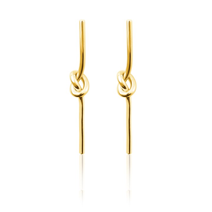 Knot Stick Ohrring (Gold) in der Gruppe Ohrringe / Goldohrringe bei SCANDINAVIAN JEWELRY DESIGN (E1721GPS0-OS)
