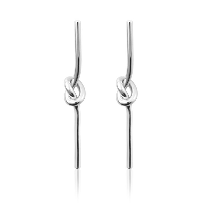 Knot Stick Ohrring (Silber) in der Gruppe Ohrringe / Silberohrringe  bei SCANDINAVIAN JEWELRY DESIGN (E1721RHS0-OS)