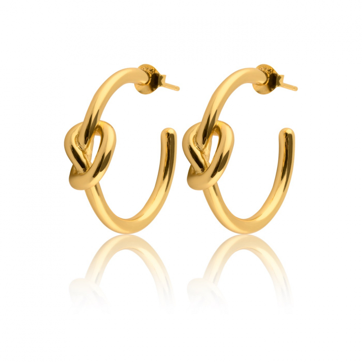 Knot Mini Hoops Ohrring (Gold) in der Gruppe Ohrringe / Goldohrringe bei SCANDINAVIAN JEWELRY DESIGN (E2104GPS0-OS)