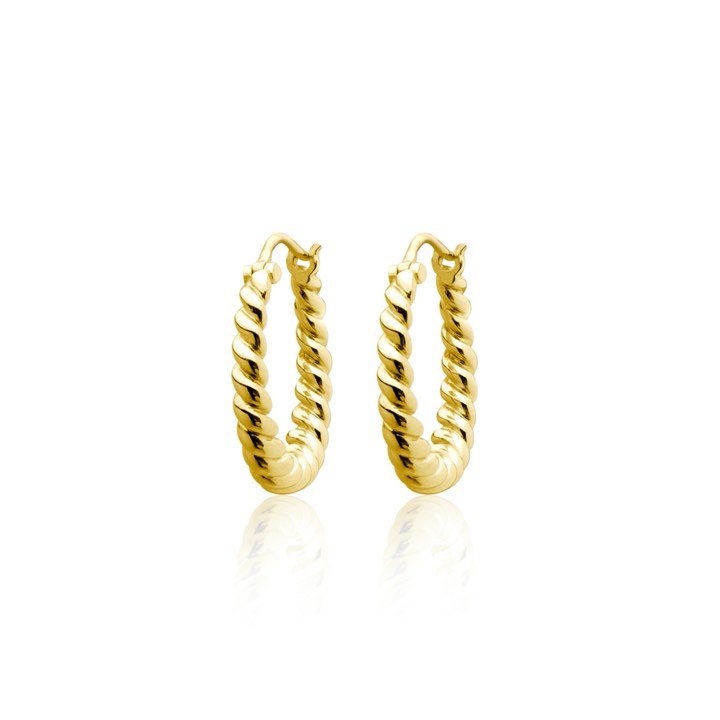 Twisted Mini Hoops Ohrring (Gold) in der Gruppe Ohrringe / Goldohrringe bei SCANDINAVIAN JEWELRY DESIGN (E2112GPS0-OS)