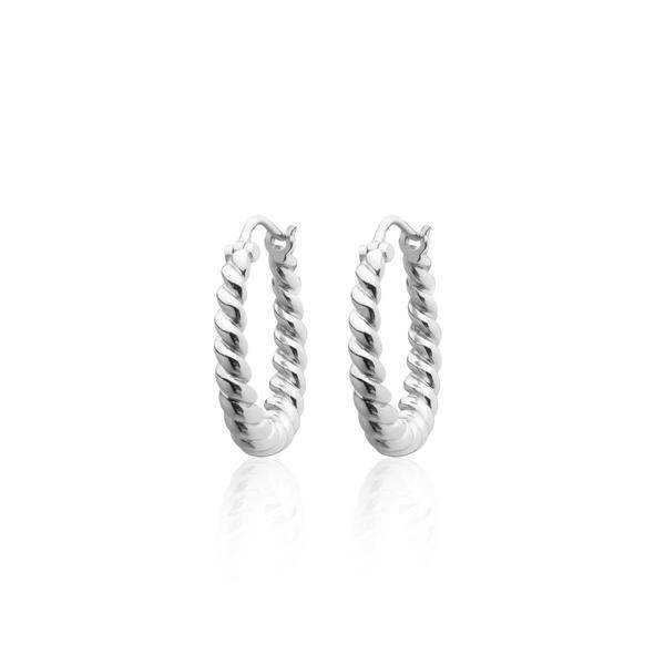 Twisted Mini Hoops Ohrring (Silber) in der Gruppe Ohrringe / Silberohrringe  bei SCANDINAVIAN JEWELRY DESIGN (E2112RHS0-OS)