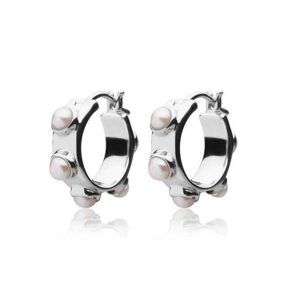 Product Image for SOPHIE by SOPHIE Funky Pearl Mini Hoops Ohrring (Silber)