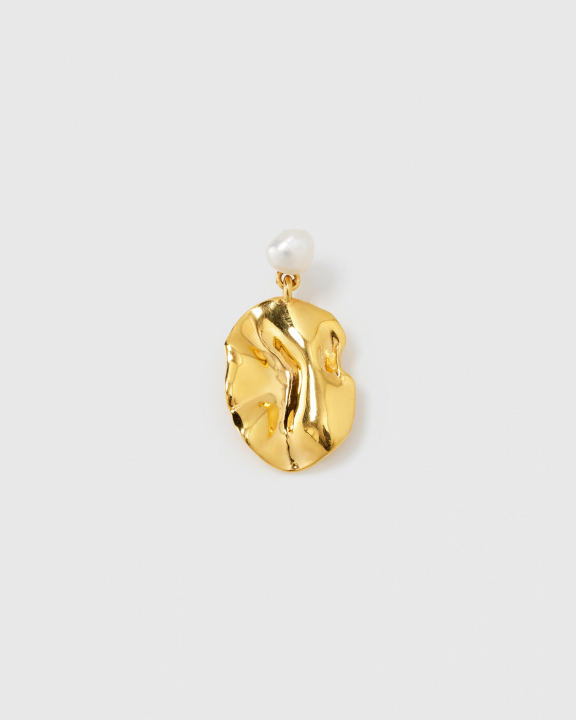 Moulded Short Single Earring Gold (one) in der Gruppe Ohrringe / Perlenohrringe bei SCANDINAVIAN JEWELRY DESIGN (EG1277)