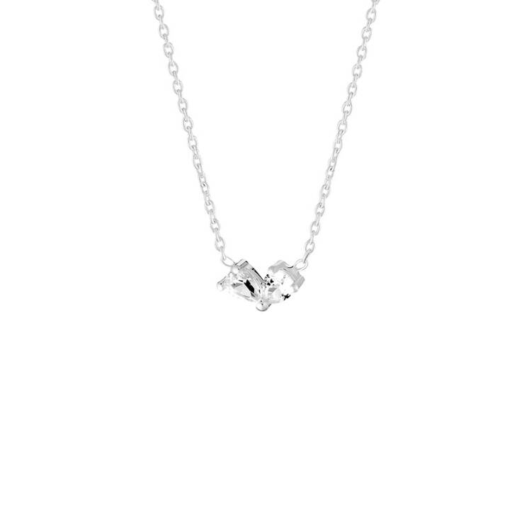 Love Heart Halsketten Silber in der Gruppe Halsketten / Silberhalsketten bei SCANDINAVIAN JEWELRY DESIGN (LVE-N13451-S)