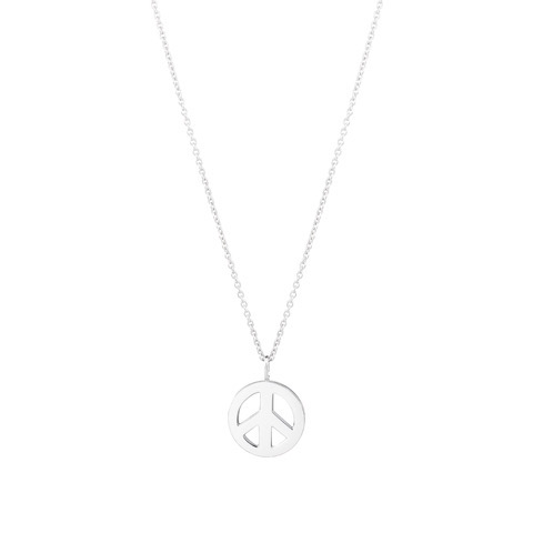 Peace Large Halsketten (Silber) 42 cm in der Gruppe Halsketten / Silberhalsketten bei SCANDINAVIAN JEWELRY DESIGN (N2102RHS0-OS)
