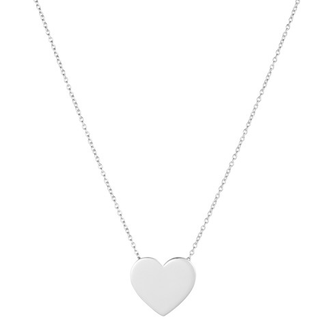 Heart Large Halsketten (Silber) 42 cm in der Gruppe Halsketten / Silberhalsketten bei SCANDINAVIAN JEWELRY DESIGN (N2103RHS0-OS)
