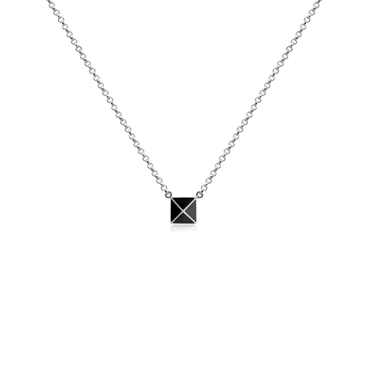 Enamel pyramid one stud Halsketten in der Gruppe Halsketten / Silberhalsketten bei SCANDINAVIAN JEWELRY DESIGN (N2201REBL-OS)