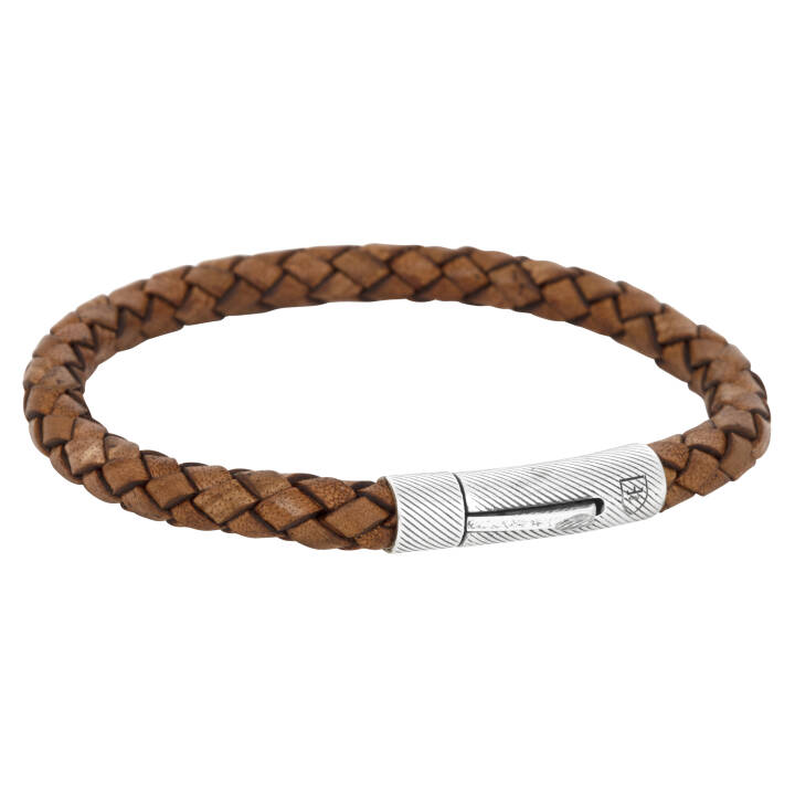 Product Image for NOBEL by BILLGREN Silber/läderArmbänder brunt. 21cm