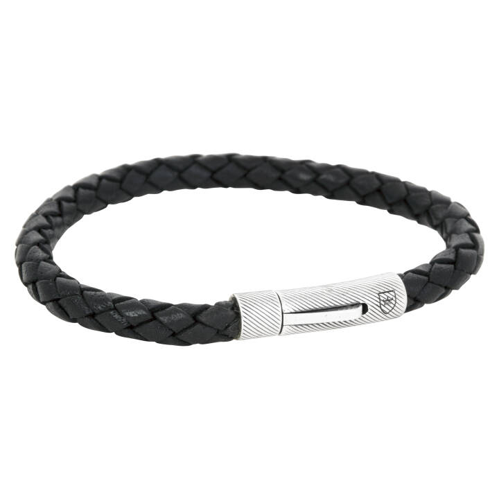 Product Image for NOBEL by BILLGREN Silber/läderArmbänder svart. 21cm