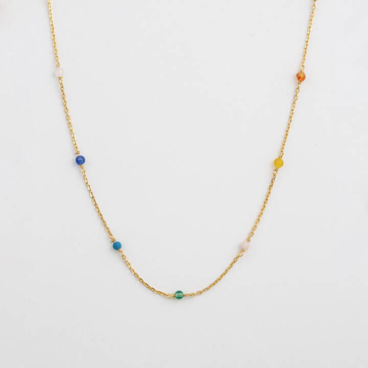 Santa Monica Multicolour Halsketten Gold in der Gruppe Halsketten / Goldhalsketten bei SCANDINAVIAN JEWELRY DESIGN (NG1351)
