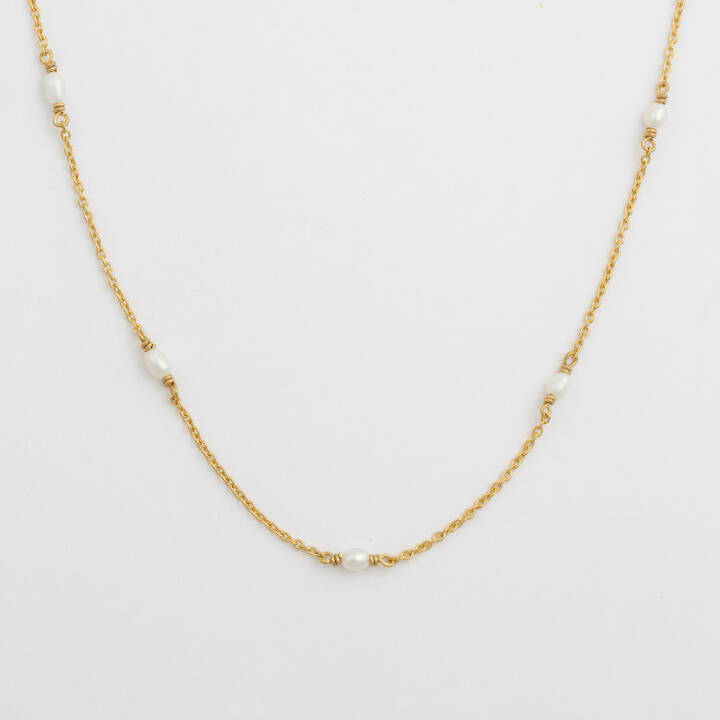 Treasure Multi Pearl Halsketten Gold in der Gruppe Halsketten / Goldhalsketten bei SCANDINAVIAN JEWELRY DESIGN (NG1354)