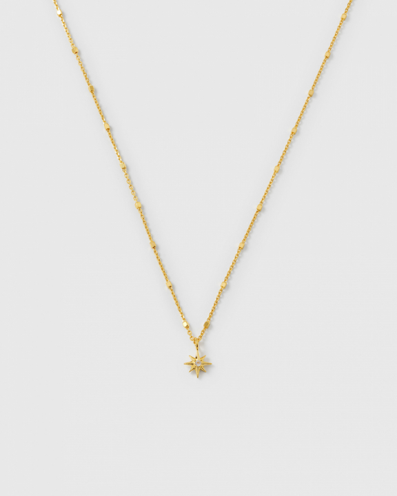 North Star Necklace Gold in der Gruppe Halsketten / Goldhalsketten bei SCANDINAVIAN JEWELRY DESIGN (NG1357)