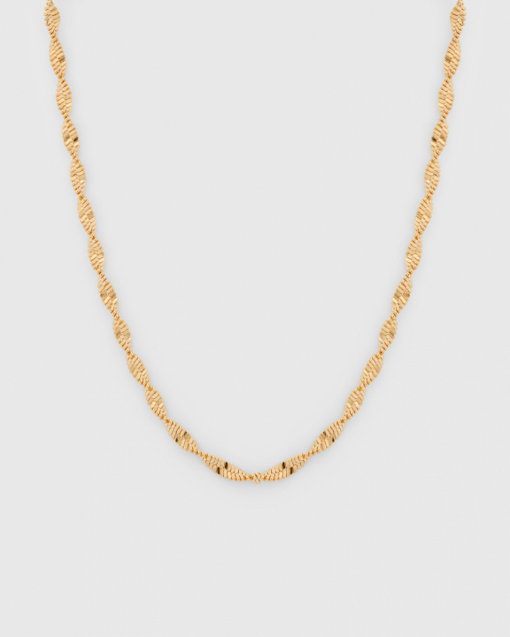 Herringbone Twisted Halsketten Gold in der Gruppe Halsketten / Goldhalsketten bei SCANDINAVIAN JEWELRY DESIGN (NG1384)