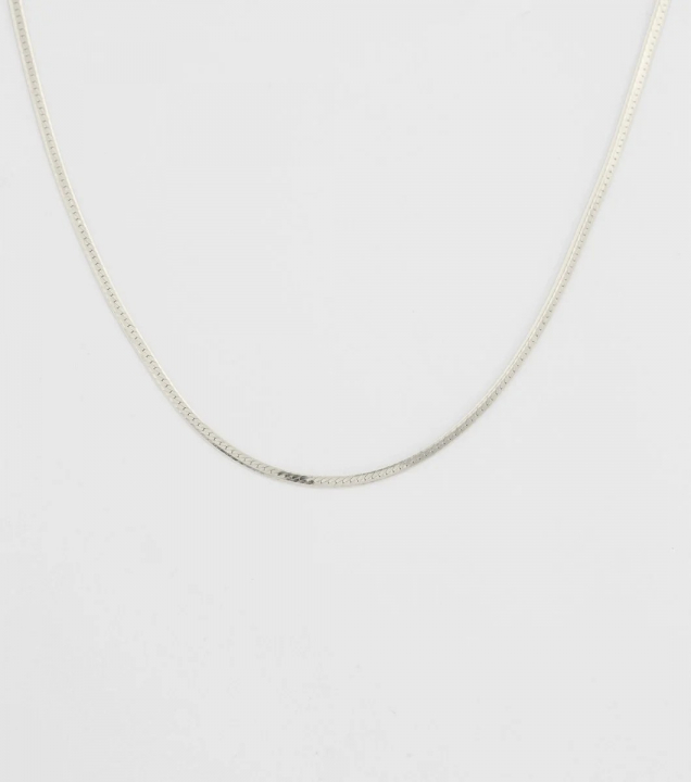 Herringbone Choker Halsketten Silber in der Gruppe Halsketten / Silberhalsketten bei SCANDINAVIAN JEWELRY DESIGN (NS1284)