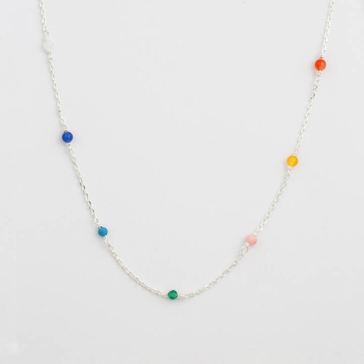Santa Monica Multicolour Halsketten Silber in der Gruppe Halsketten / Silberhalsketten bei SCANDINAVIAN JEWELRY DESIGN (NS1351)