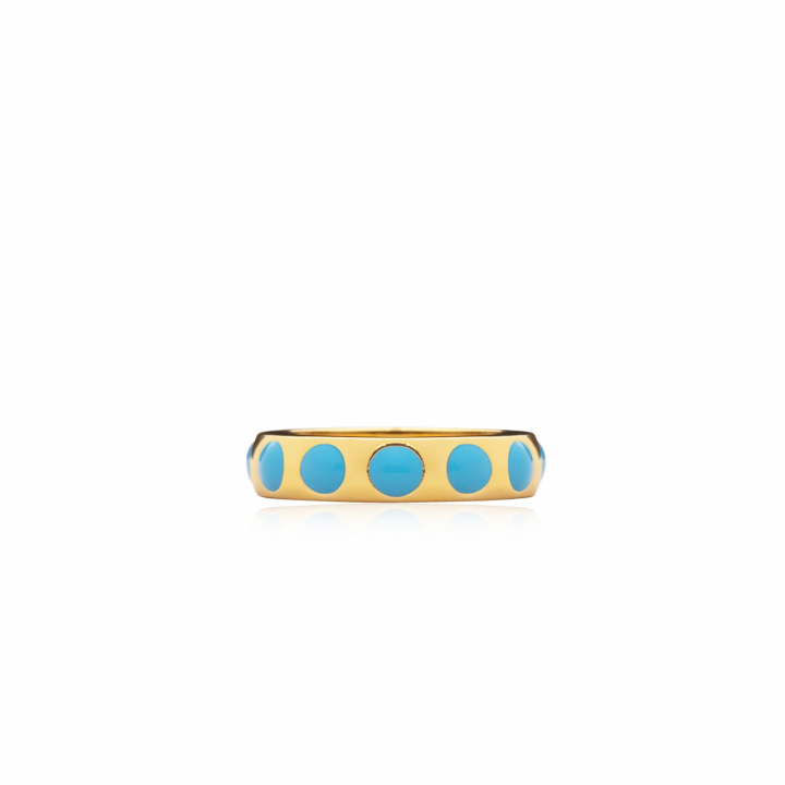 Dottie ring blue gold in der Gruppe Ringe / Goldringe bei SCANDINAVIAN JEWELRY DESIGN (R2113GPEB)