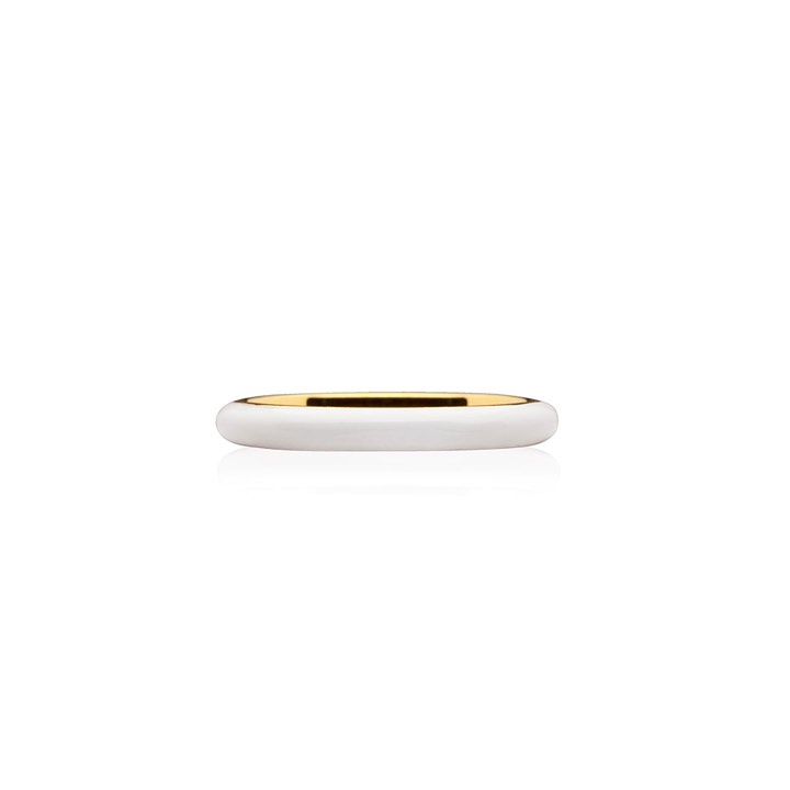 Enamel thin ring white (gold) in der Gruppe Ringe / Goldringe bei SCANDINAVIAN JEWELRY DESIGN (R2140GPEW)