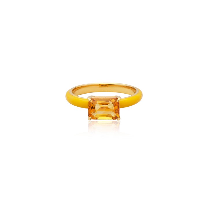 Iris enamel ring yellow (gold) in der Gruppe Ringe / Goldringe bei SCANDINAVIAN JEWELRY DESIGN (R2141GEYT)