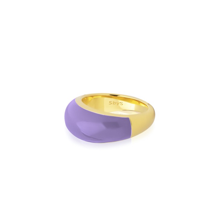 Enamel bold ring purple (gold) in der Gruppe Ringe / Goldringe bei SCANDINAVIAN JEWELRY DESIGN (R2202GEPU)