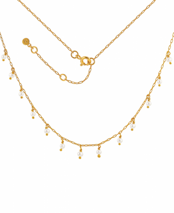 Leanna Necklace Gold in der Gruppe Halsketten / Goldhalsketten bei SCANDINAVIAN JEWELRY DESIGN (S08071-G)