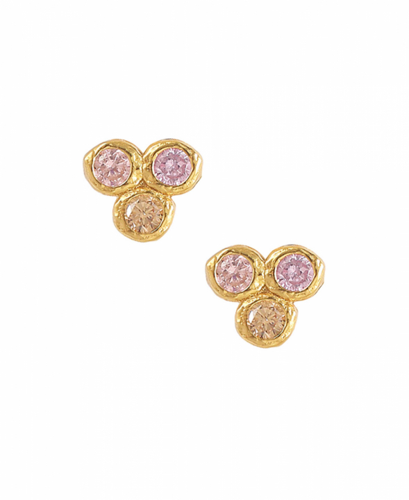 Fleur Earrings Multi Gold in der Gruppe Ohrringe / Goldohrringe bei SCANDINAVIAN JEWELRY DESIGN (S08099-G-MU)