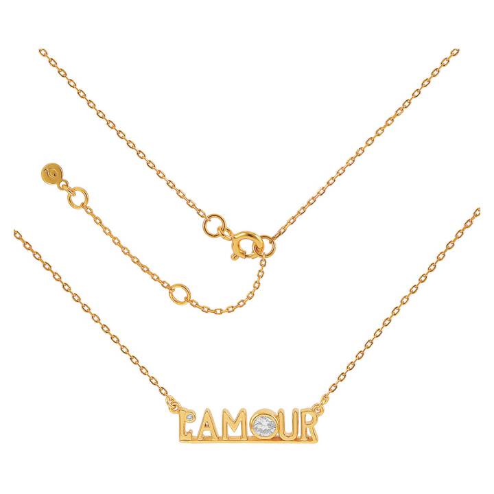 L'amour Halsketten Gold in der Gruppe Halsketten / Goldhalsketten bei SCANDINAVIAN JEWELRY DESIGN (S08243G)