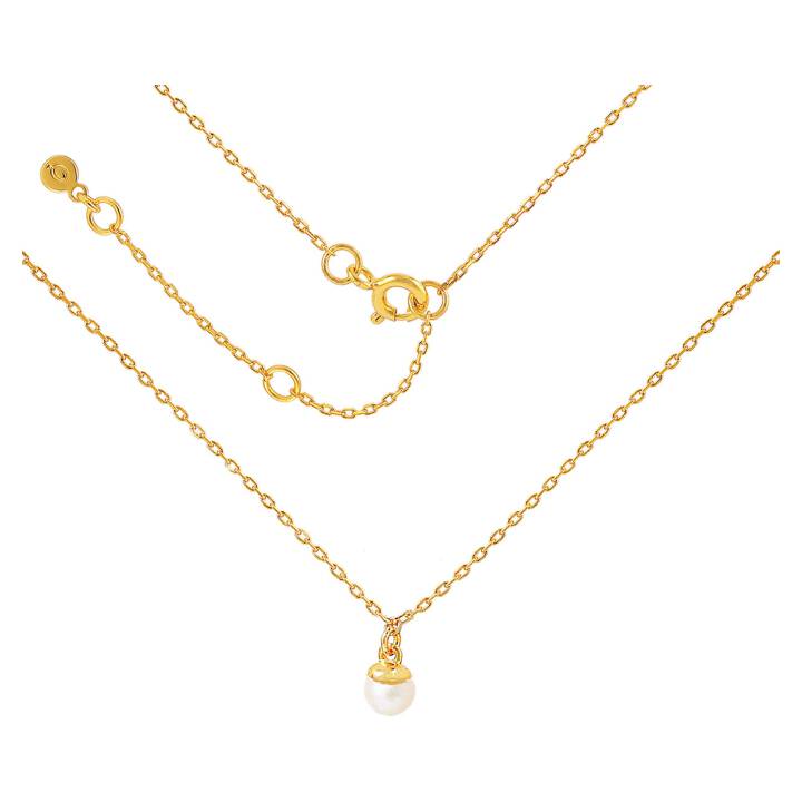 Pearl Halsketten Gold in der Gruppe Halsketten / Goldhalsketten bei SCANDINAVIAN JEWELRY DESIGN (S08257G)
