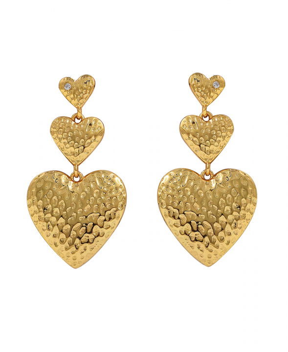 Trippe heart earrings in der Gruppe Ohrringe / Goldohrringe bei SCANDINAVIAN JEWELRY DESIGN (S08504G)