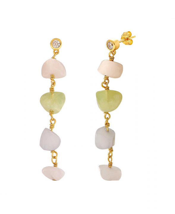 Dusty rainbow earrings in der Gruppe Ohrringe / Goldohrringe bei SCANDINAVIAN JEWELRY DESIGN (S08532G)