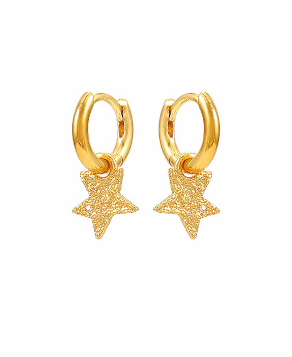 Astra Hoops Earrings Gold in der Gruppe Ohrringe / Goldohrringe bei SCANDINAVIAN JEWELRY DESIGN (S08538G)