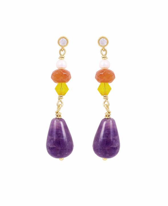 Elsie big Earrings Gold in der Gruppe Ohrringe / Perlenohrringe bei SCANDINAVIAN JEWELRY DESIGN (S08572G)