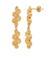 Audrey double earrings Gold in der Gruppe Ohrringe / Goldohrringe bei SCANDINAVIAN JEWELRY DESIGN (S08599G)