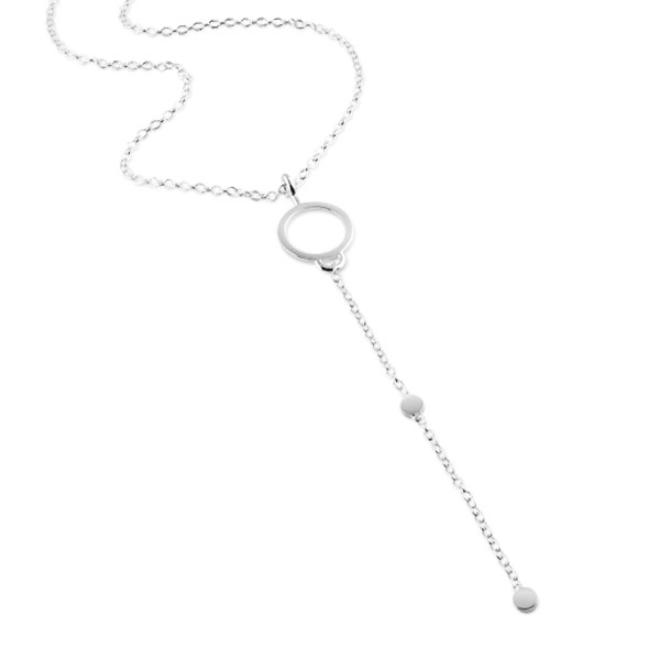 Circle Dot Halsketten Silber 45-50 cm in der Gruppe Halsketten / Silberhalsketten bei SCANDINAVIAN JEWELRY DESIGN (S090)