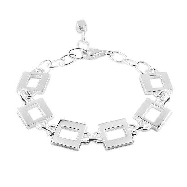 Square Rectangle Armbänder Silber in der Gruppe Last Chance / Armbänder bei SCANDINAVIAN JEWELRY DESIGN (S131)
